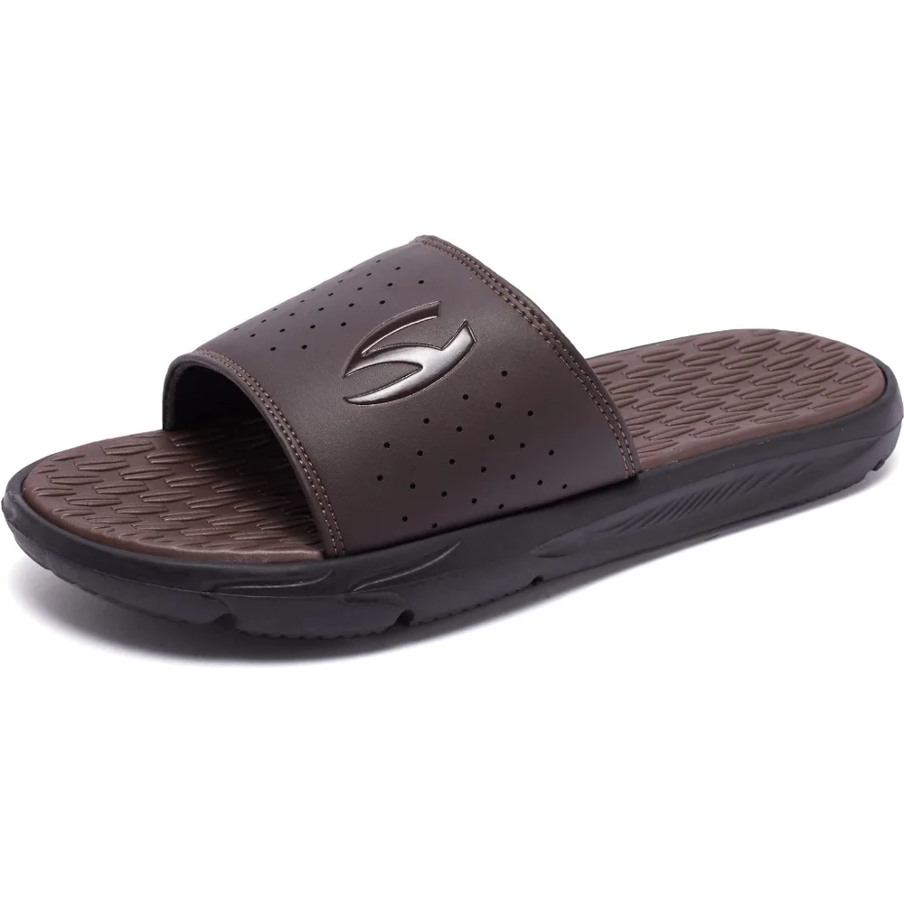 New Men's Brown Slides Sandals Slip on Beach‎ Shoes Flip Flops Men's Size 12.5